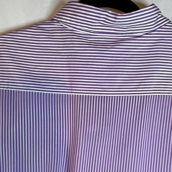 Lauren Ralph Lauren Plus-Size Striped Broadcloth Shirt Lavender/White 1X PLUS SZ - Picture 6 of 9